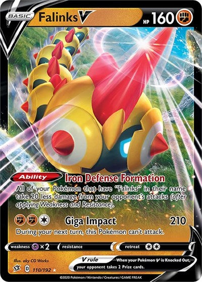 Pokémon card: Falinks V 110/192, Ultra Rare, Rebel Clash
