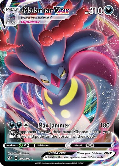 Pokémon card: Malamar VMAX 122/192, Ultra Rare, Rebel Clash