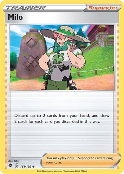 Pokémon card: Milo 161/192 from Rebel Clash (Uncommon), front of card