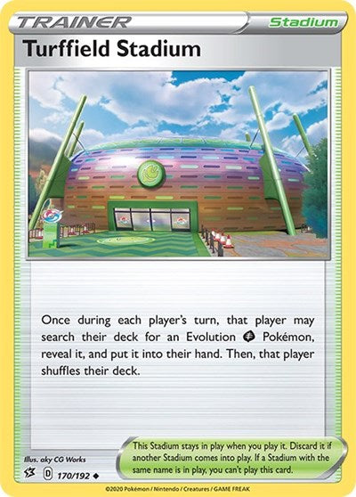 Pokémon card: Turffield Stadium 170/192 from Rebel Clash (Uncommon), front of card