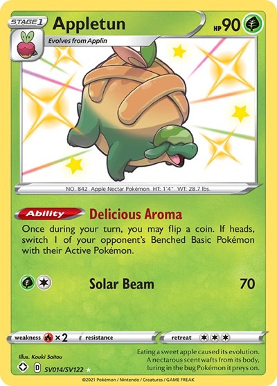 Pokémon card: Appletun SV014/SV122, Shiny Holo Rare, Shining Fates