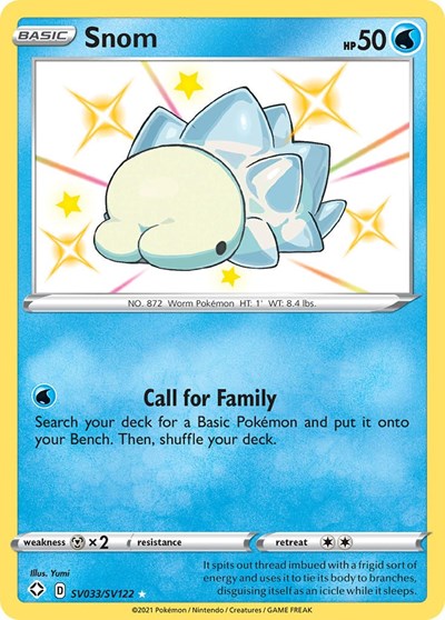 Pokémon card: Snom SV033/SV122, Shiny Holo Rare, Shining Fates