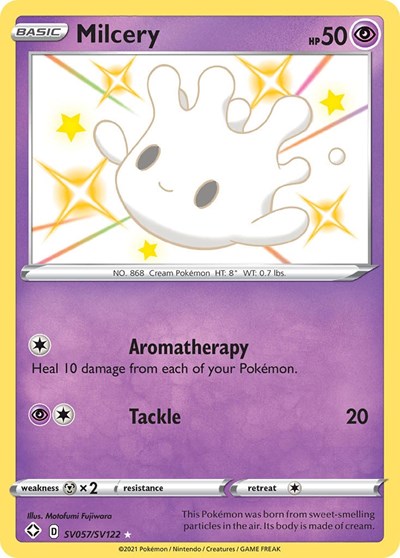 Pokémon card: Milcery SV057/SV122, Shiny Holo Rare, Shining Fates