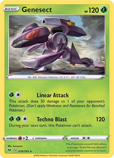 Pokémon card: Genesect 016/185, Holo Rare, Vivid Voltage