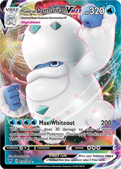 Pokémon card: Galarian Darmanitan VMAX 037/185, Ultra Rare, Vivid Voltage