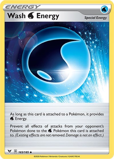 Pokémon card: Wash Water Energy 165/185 from Vivid Voltage (Uncommon), front of card