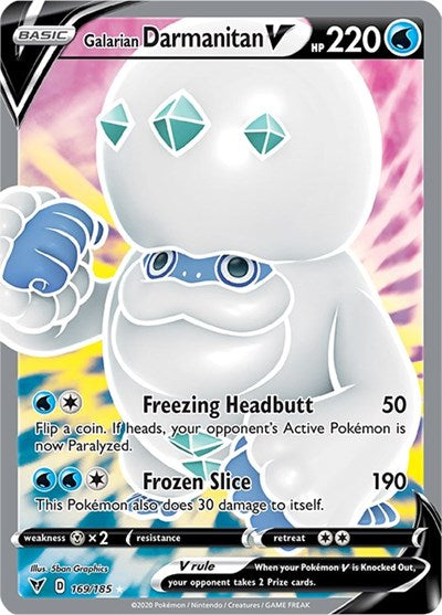 Pokémon card: Galarian Darmanitan V (Full Art) 169/185, Ultra Rare, Vivid Voltage