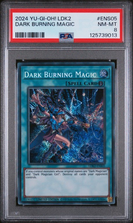 2024 Yu-Gi-Oh! Legendary Decks Ii #ENS05 Dark Burning Magic PSA 8: graded slab, front view
