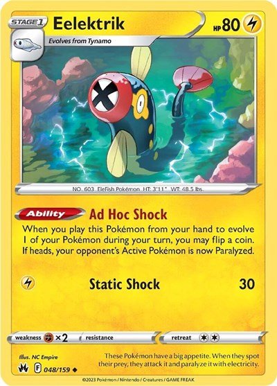 Pokémon card: Eelektrik 048/159, Uncommon, Crown Zenith