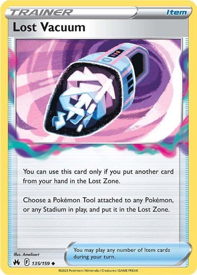 Pokémon card: Lost Vacuum 135/159 from Crown Zenith (Uncommon), front of card