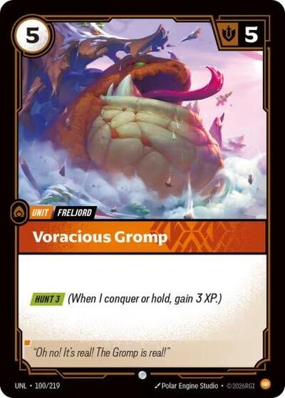 Riftbound card: Voracious Gromp 100/219, Common, Unleashed