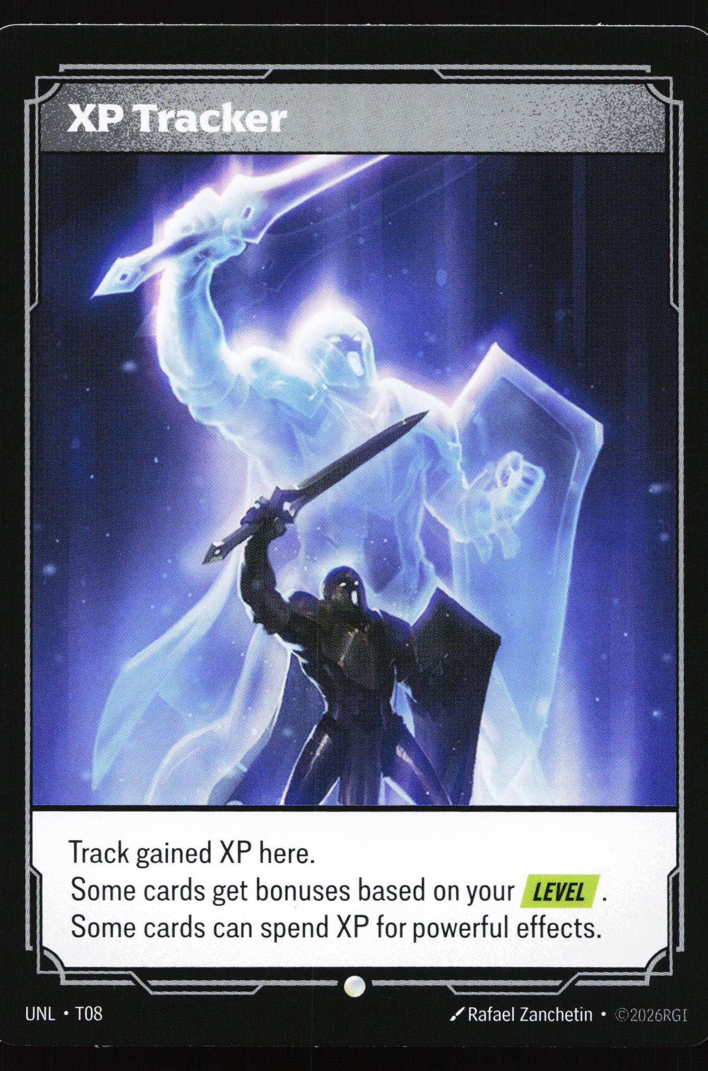 Riftbound card: T08 // T04 XP Tracker // Buff None, Unleashed