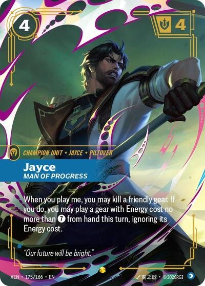 Riftbound card: Jayce 175/166 from Vendetta (Showcase), front of card