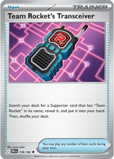 Pokémon card: Team Rocket's Transceiver 178/182 from Destined Rivals (Uncommon), front of card