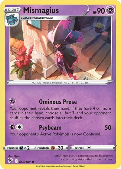 Pokémon card: Mismagius 059/189, Rare, Astral Radiance