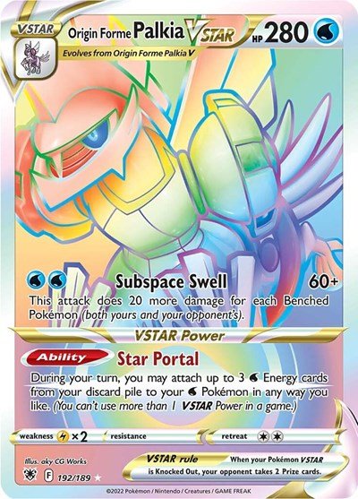 Pokémon card: Origin Forme Palkia VSTAR 192/189, Secret Rare, Astral Radiance