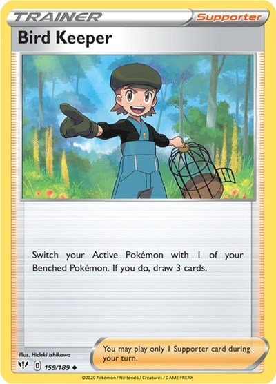 Pokémon card: Bird Keeper 159/189, Uncommon, Darkness Ablaze
