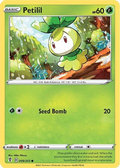Pokémon card: Petilil 009/203, Common, Evolving Skies