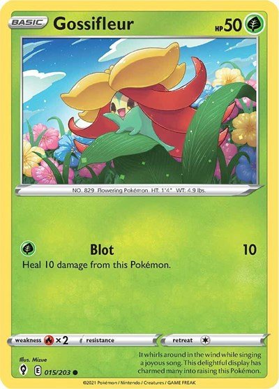 Pokémon card: Gossifleur 015/203, Common, Evolving Skies