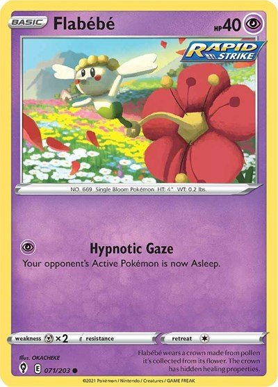 Pokémon card: Flabebe 071/203, Common, Evolving Skies