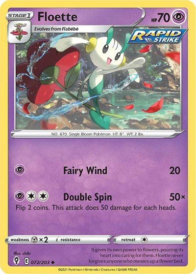 Pokémon card: Floette 072/203, Uncommon, Evolving Skies