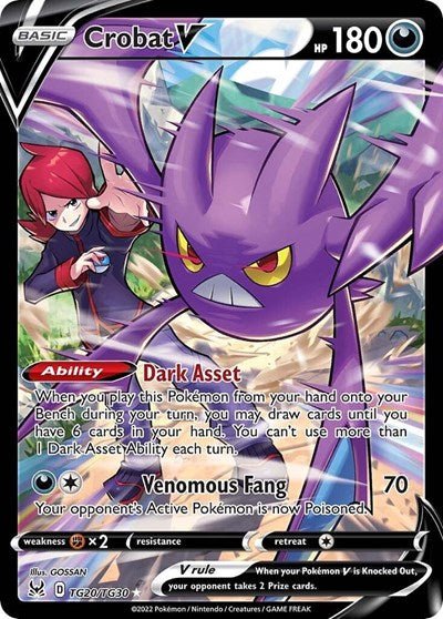 Pokémon card: Crobat V TG20/TG30, Ultra Rare, Lost Origin Trainer Gallery