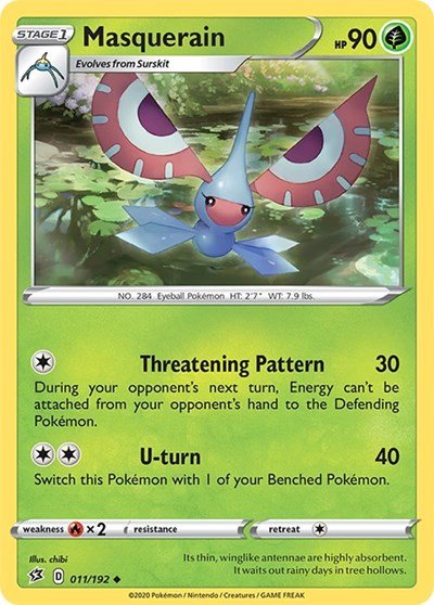 Pokémon card: Masquerain 011/192, Uncommon, Rebel Clash