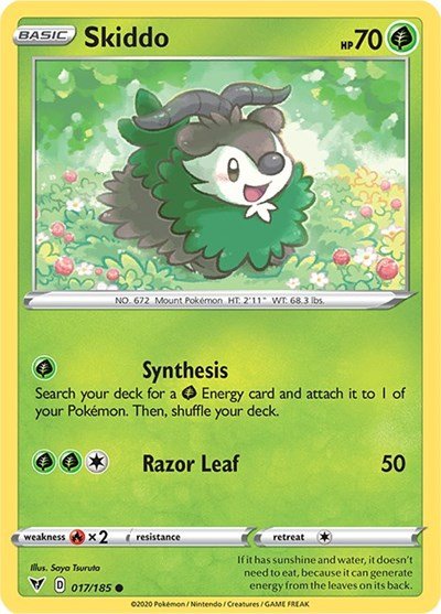 Pokémon card: Skiddo 017/185, Common, Vivid Voltage