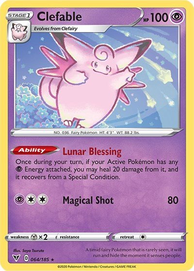 Pokémon card: Clefable 064/185, Rare, Vivid Voltage