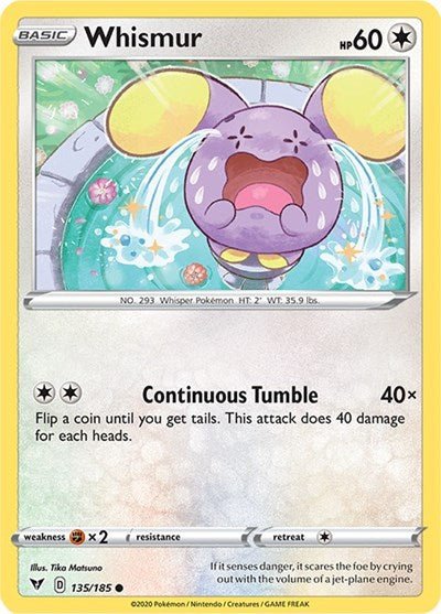 Pokémon card: Whismur 135/185, Common, Vivid Voltage